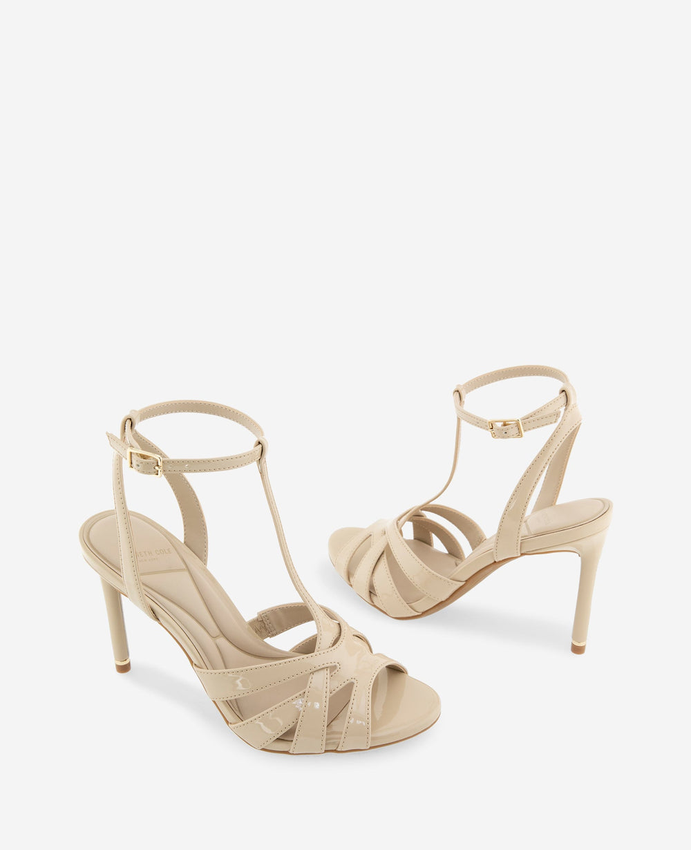 Kenneth Cole Liona Patent T-Strap Heel | WARM SAND PATENT