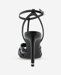 Kenneth Cole Liona Embossed Snake Heel | BLACK POSTAL SNAKE