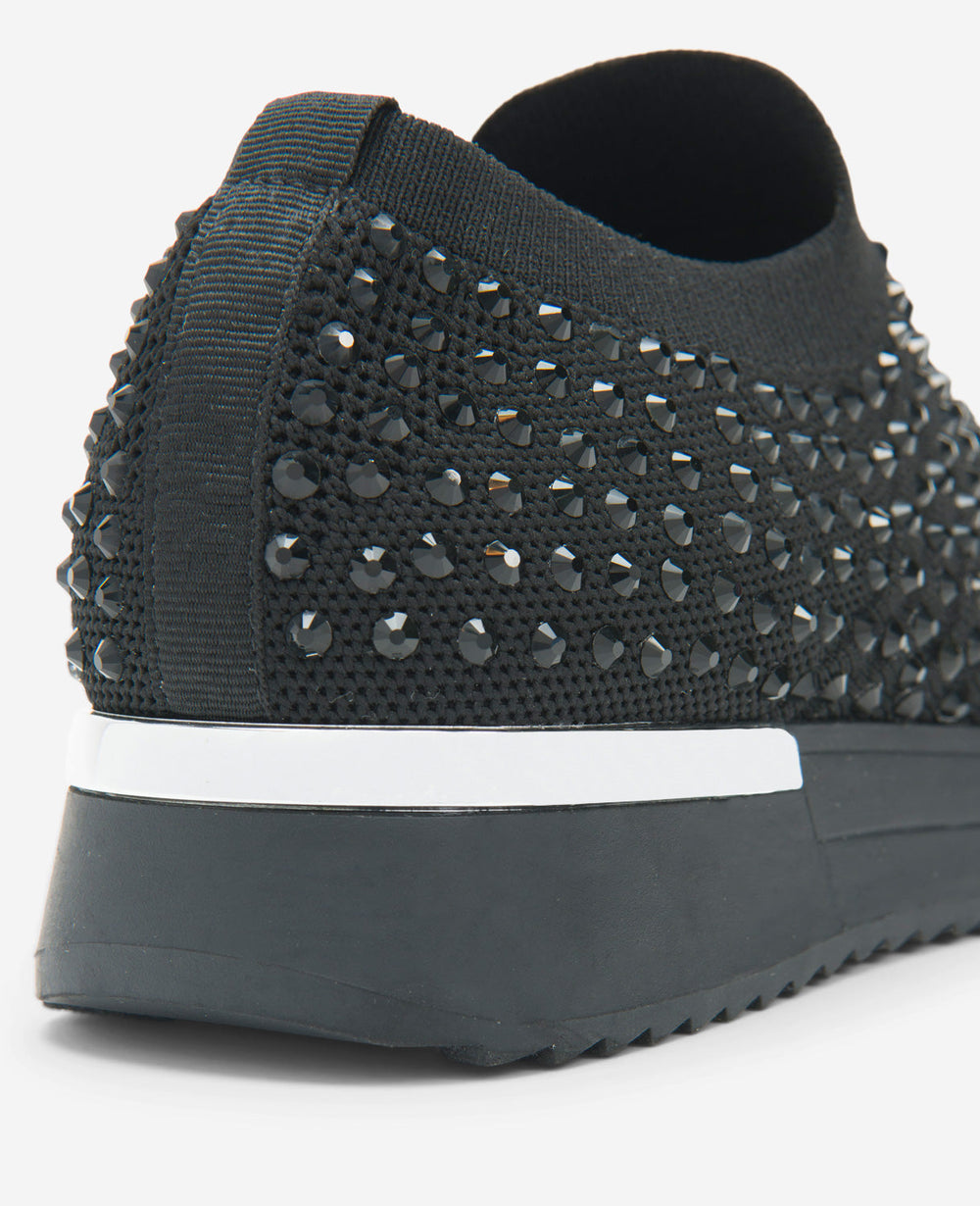 Kenneth Cole Women's Cameron Jewel Slip-On Sneaker with Sparkle | KC | BLACK