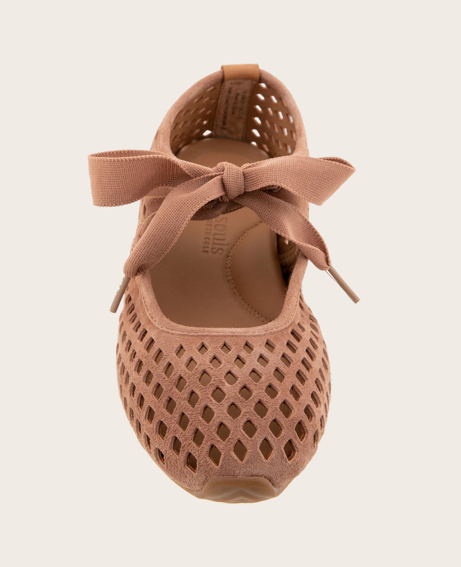 Kenneth Cole GENTLE SOULS - Annalise Perforated Suede Ribbon Tie Ballet Sneaker | MOCHA SUEDE