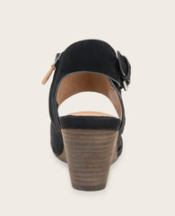Kenneth Cole Shop Tilly Nubuck Wedge Sandal Black | Gentle Souls by KC | BLACK NUBUCK