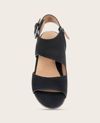 Kenneth Cole Shop Tilly Nubuck Wedge Sandal Black | Gentle Souls by KC | BLACK NUBUCK