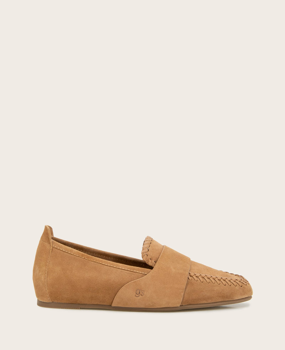 Kenneth Cole Sandra Suede Braid Detail Loafer | Gentle Souls by KC | CAMEL SUEDE