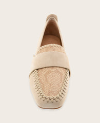 Kenneth Cole GENTLE SOULS - Sandra Suede and Snake Combo Braided Detail Loafer | SAND SNAKE