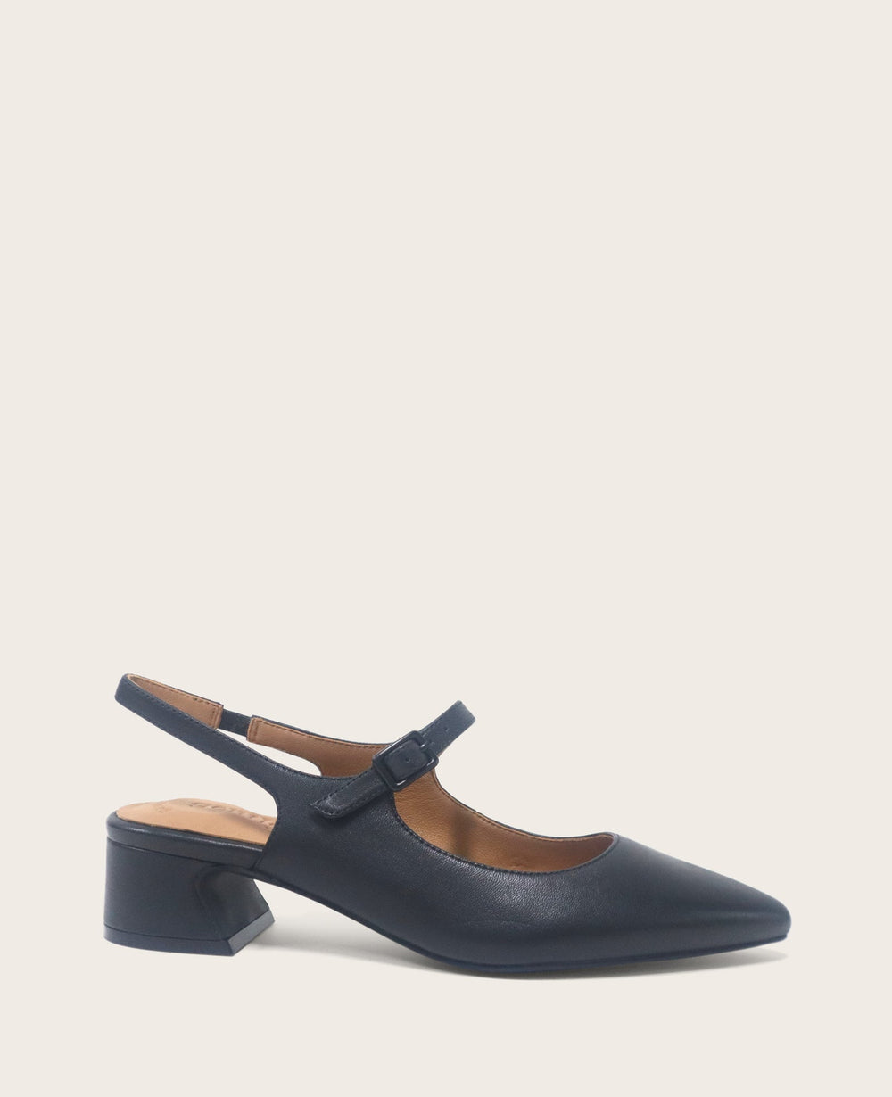 Kenneth Cole Shop Gladys Black Leather Slingback | Gentle Souls by KC | BLACK LEATHER