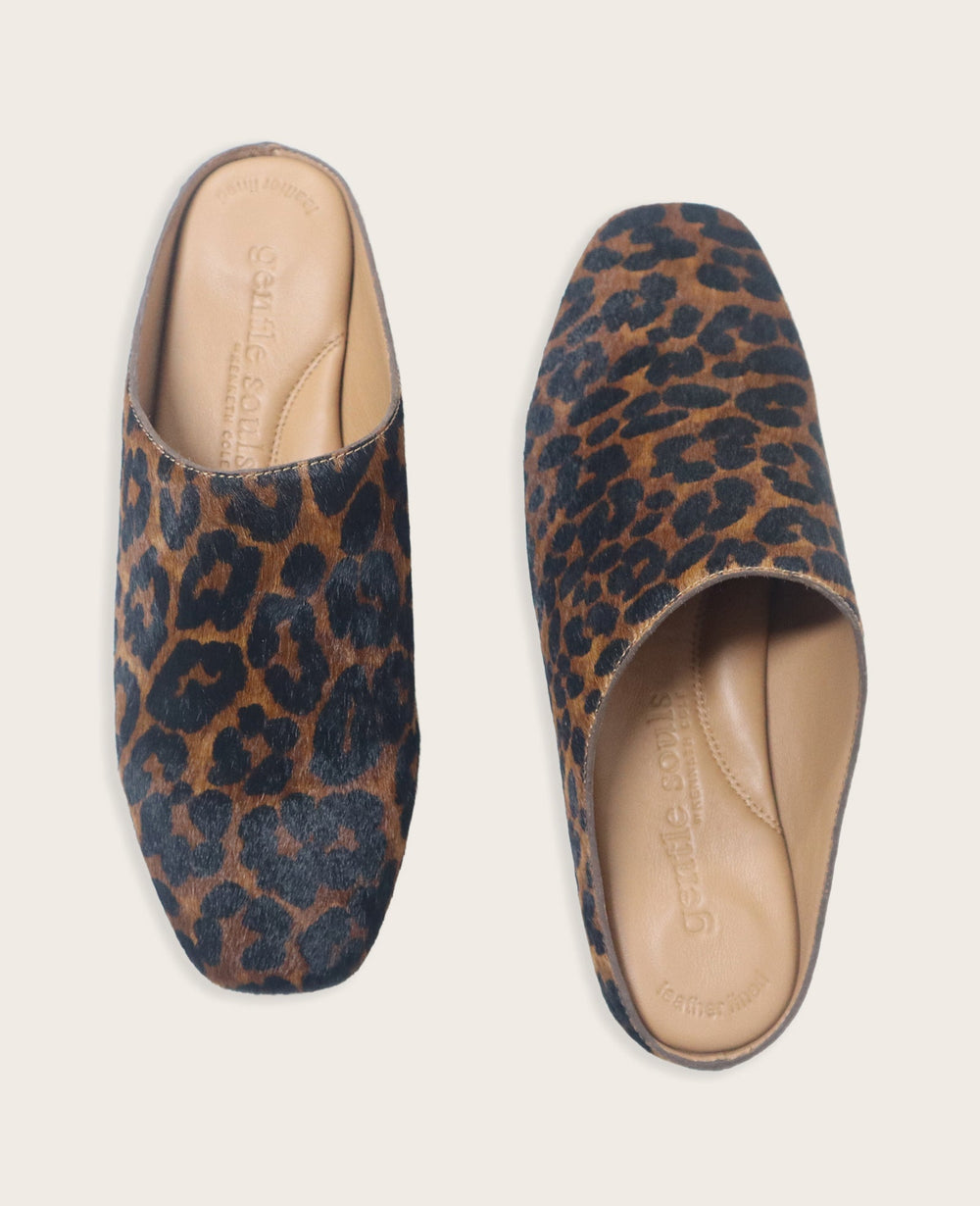 Kenneth Cole Shop Wanda Leopard Calf Hair Mule Flat | Gentle Souls KC | LEOPARD CALF HAIR