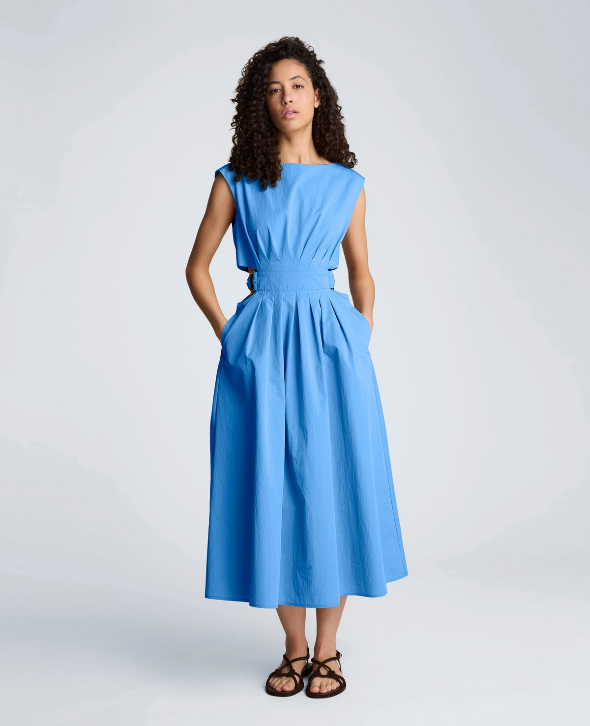 Kenneth Cole Shop Cotton Poplin Midi Dress – Lake Blue | Kenneth Cole | LAKE BLUE
