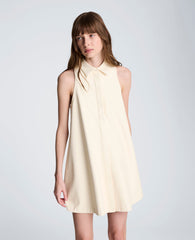 Kenneth Cole Halter Shirt Swing Dress | NATURAL WHITE