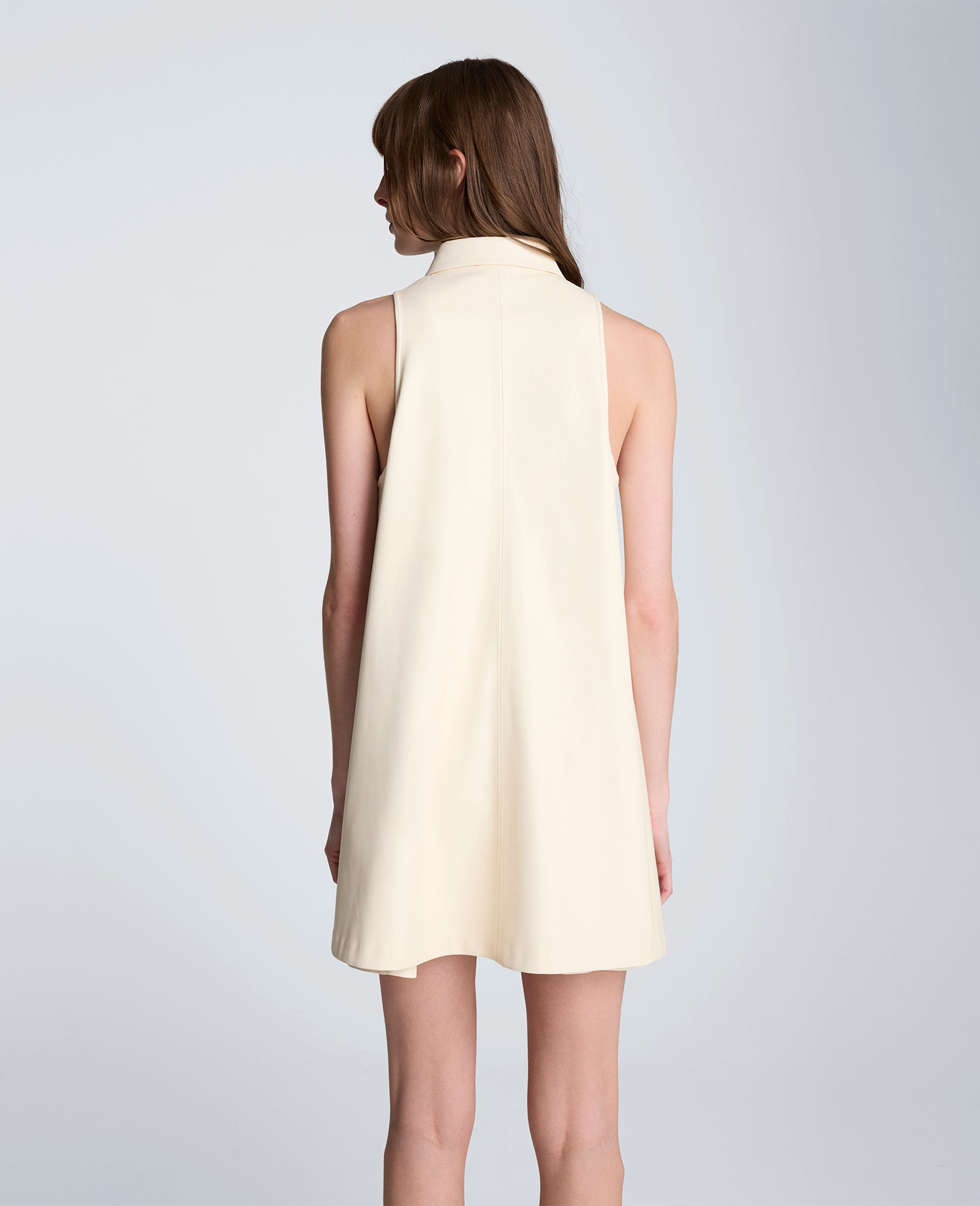 Kenneth Cole Halter Shirt Swing Dress | NATURAL WHITE
