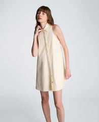 Kenneth Cole Halter Shirt Swing Dress | NATURAL WHITE