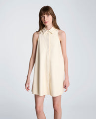 Kenneth Cole Halter Shirt Swing Dress | NATURAL WHITE