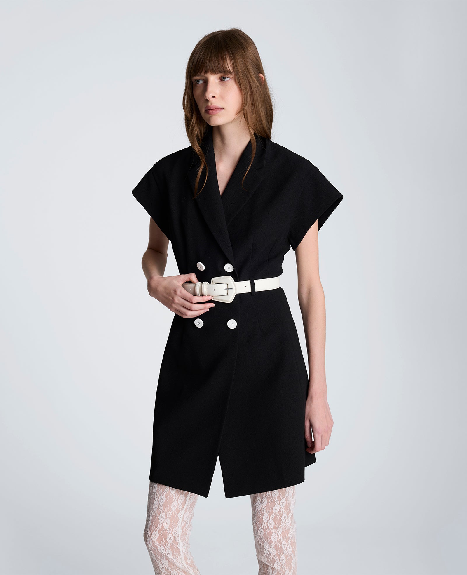 Kenneth Cole Mini Trench Jacket Dress – Natural White/Black | Kenneth Cole | BLACK/NATURAL WHITE