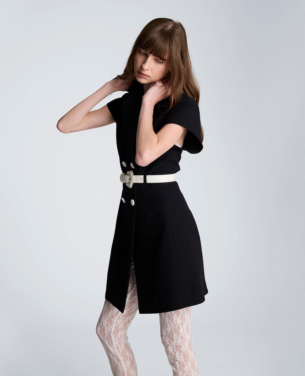 Kenneth Cole Mini Trench Jacket Dress – Natural White/Black | Kenneth Cole | BLACK/NATURAL WHITE
