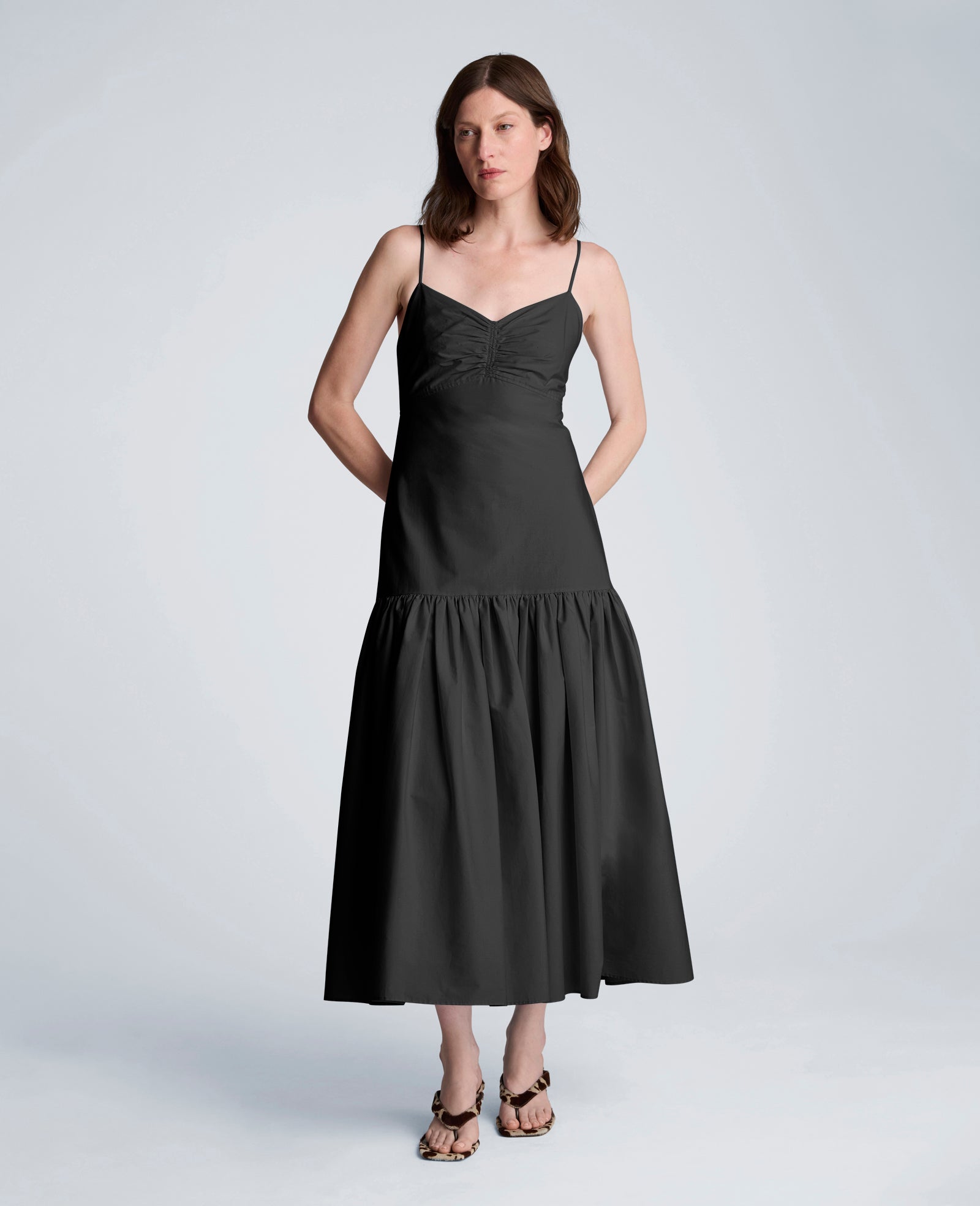Kenneth Cole Sweetheart Bubble Flounce Midi Dress | BLACK