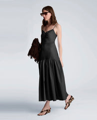 Kenneth Cole Sweetheart Bubble Flounce Midi Dress | BLACK