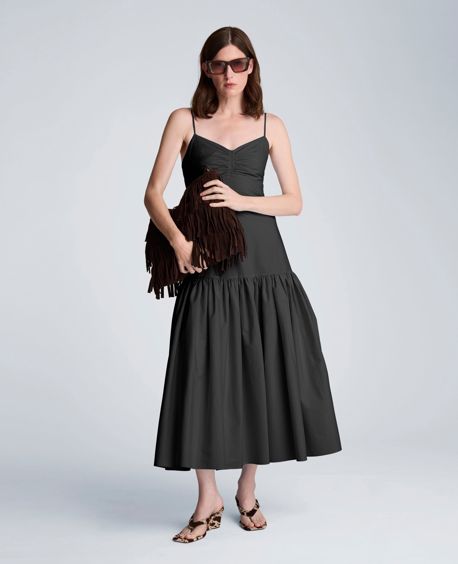 Kenneth Cole Sweetheart Bubble Flounce Midi Dress | BLACK