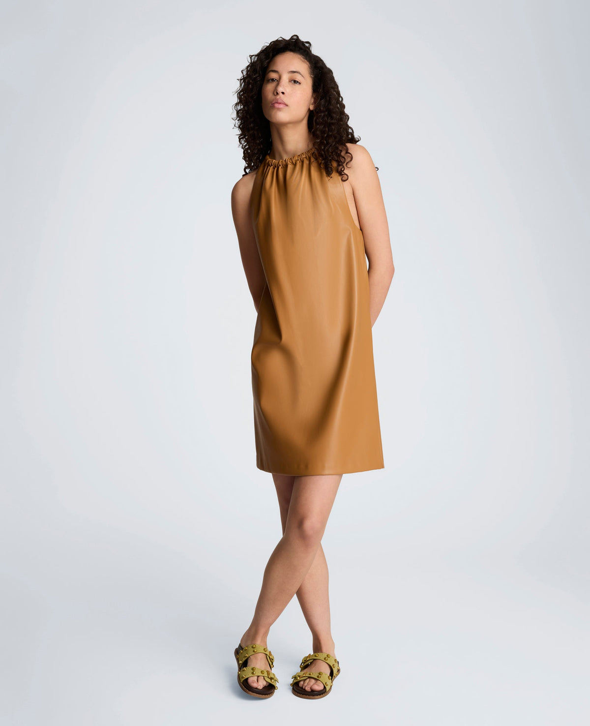 Kenneth Cole Buy Womens Gathered Halter Neck Mini Dress Soft Cocoa | KC | SOFT COCOA