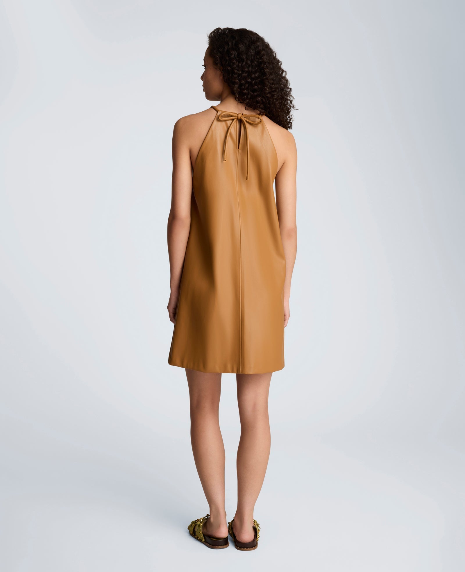 Kenneth Cole Buy Womens Gathered Halter Neck Mini Dress Soft Cocoa | KC | SOFT COCOA