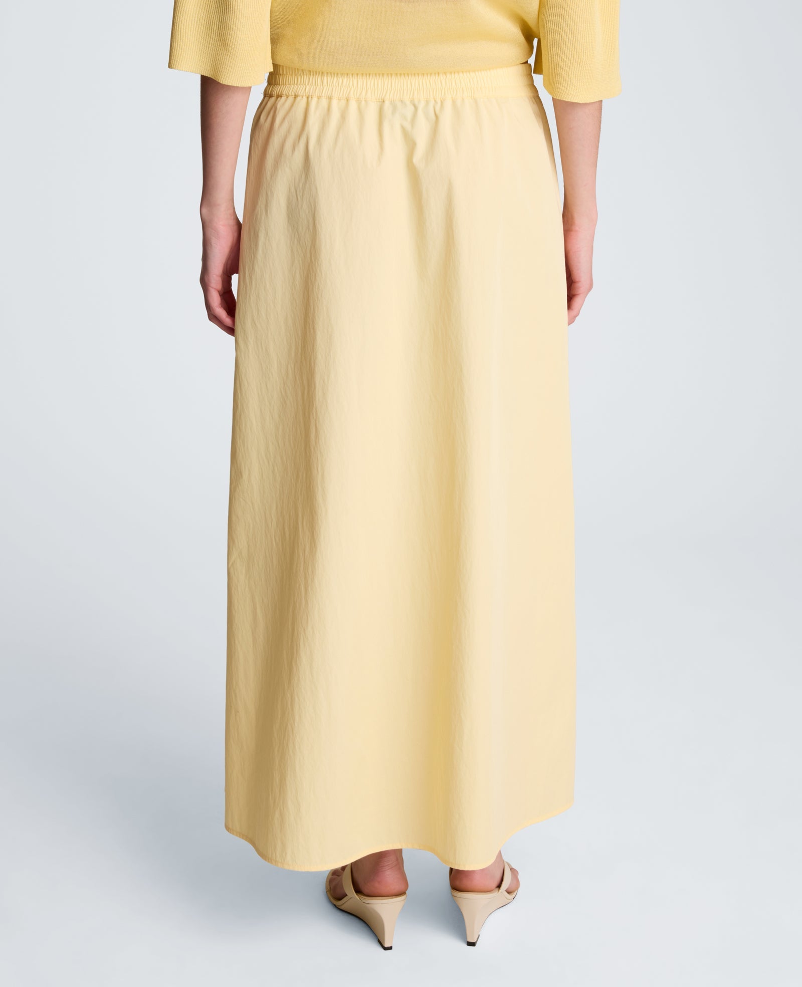 Kenneth Cole Pull On Maxi Skirt with Side Slits | PASTEL YELLOW