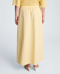 Kenneth Cole Pull On Maxi Skirt with Side Slits | PASTEL YELLOW