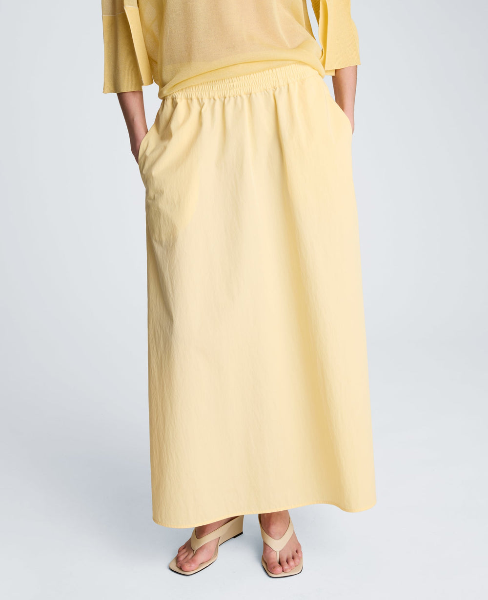 Kenneth Cole Pull On Maxi Skirt with Side Slits | PASTEL YELLOW