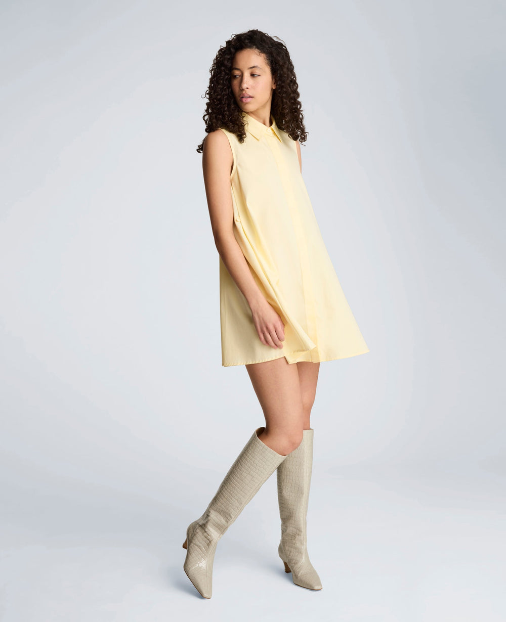 Kenneth Cole Shop Cotton Poplin Trapeze Mini Dress – Pastel Yellow | KC | PASTEL YELLOW