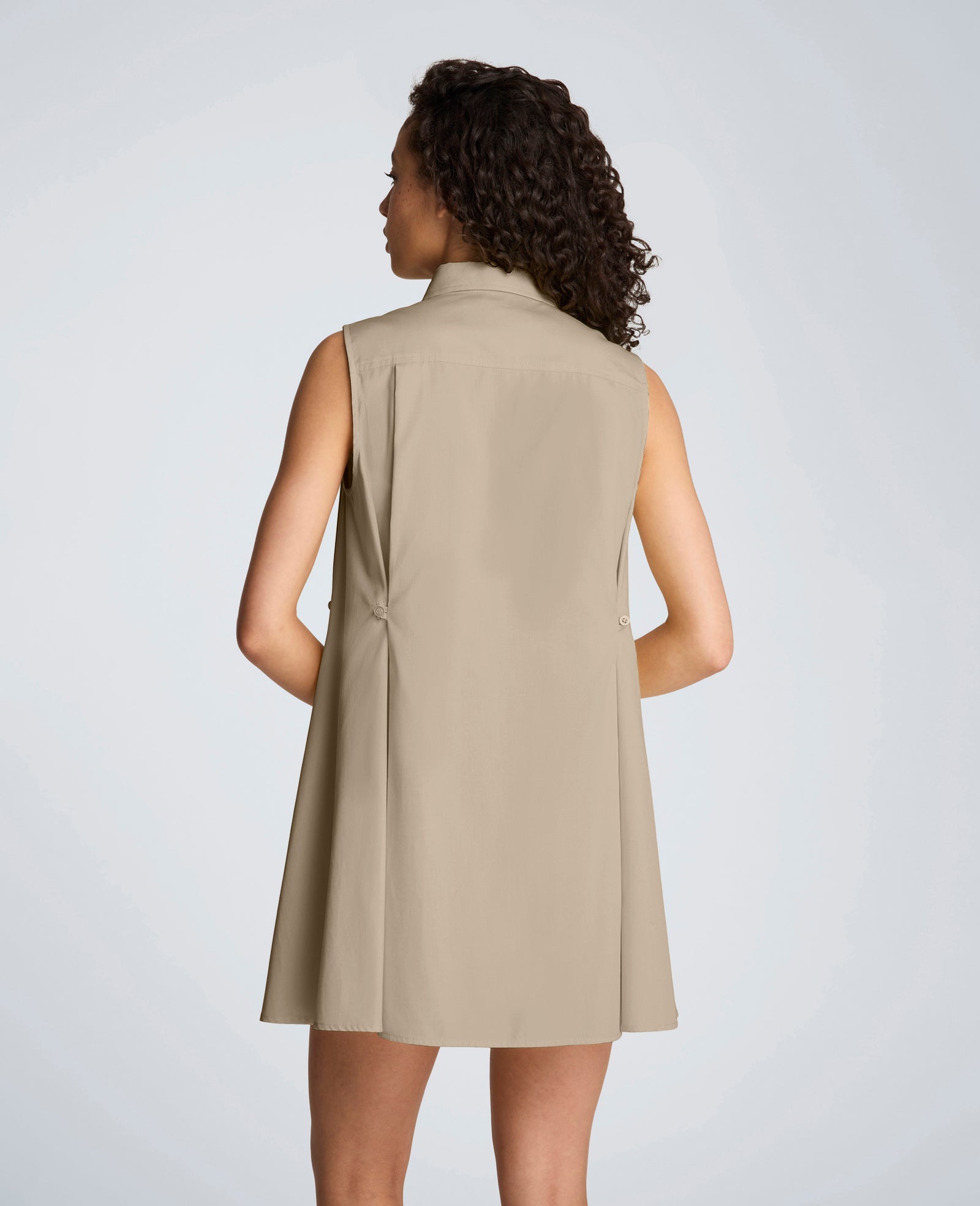 Kenneth Cole Shop Cotton Poplin Trapeze Mini Dress – Timeless Taupe | KC | TIMELESS TAUPE