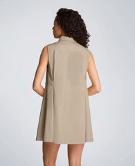 Kenneth Cole Shop Cotton Poplin Trapeze Mini Dress – Timeless Taupe | KC | TIMELESS TAUPE