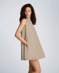 Kenneth Cole Shop Cotton Poplin Trapeze Mini Dress – Timeless Taupe | KC | TIMELESS TAUPE