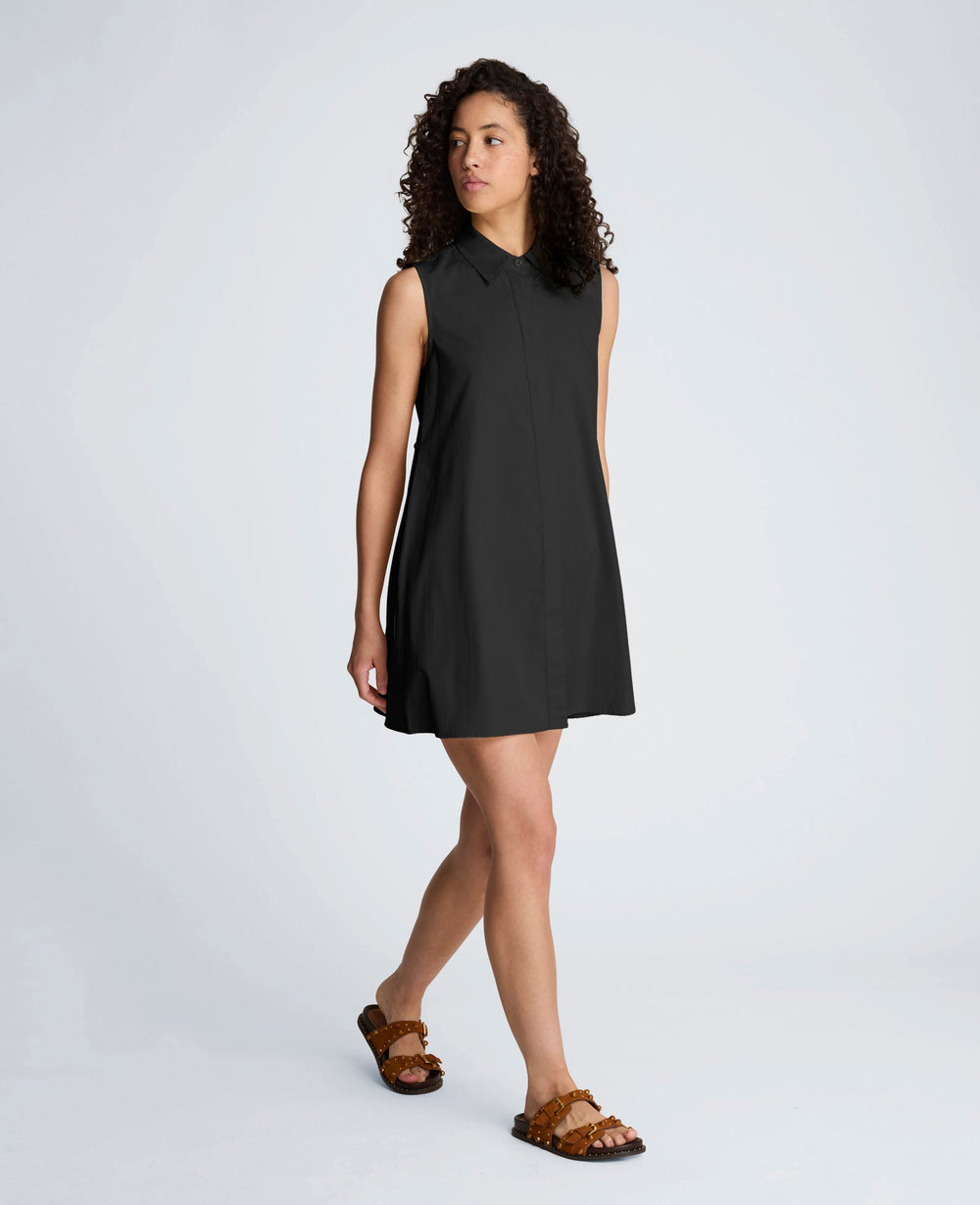 Kenneth Cole Shop Cotton Poplin Trapeze Mini Dress – Black | Kenneth Cole | BLACK