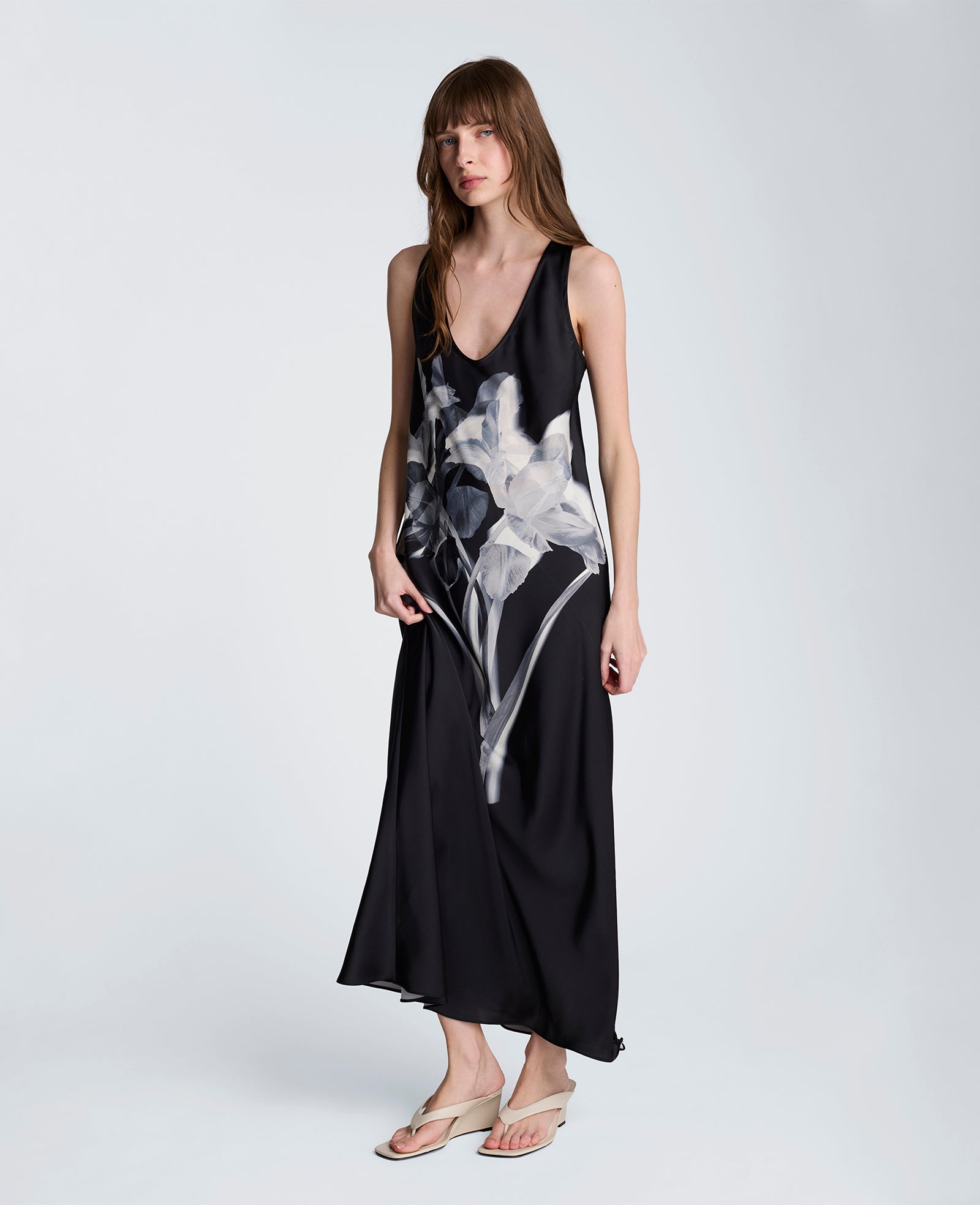 Kenneth Cole Long Slip Dress | BLACK MULTI