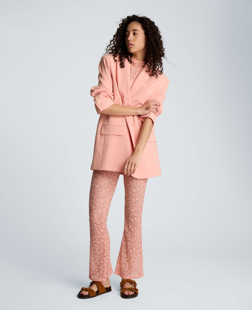 Kenneth Cole Stretch Lace Pull On Flare Pant with Inner Short | SOFT PEACH