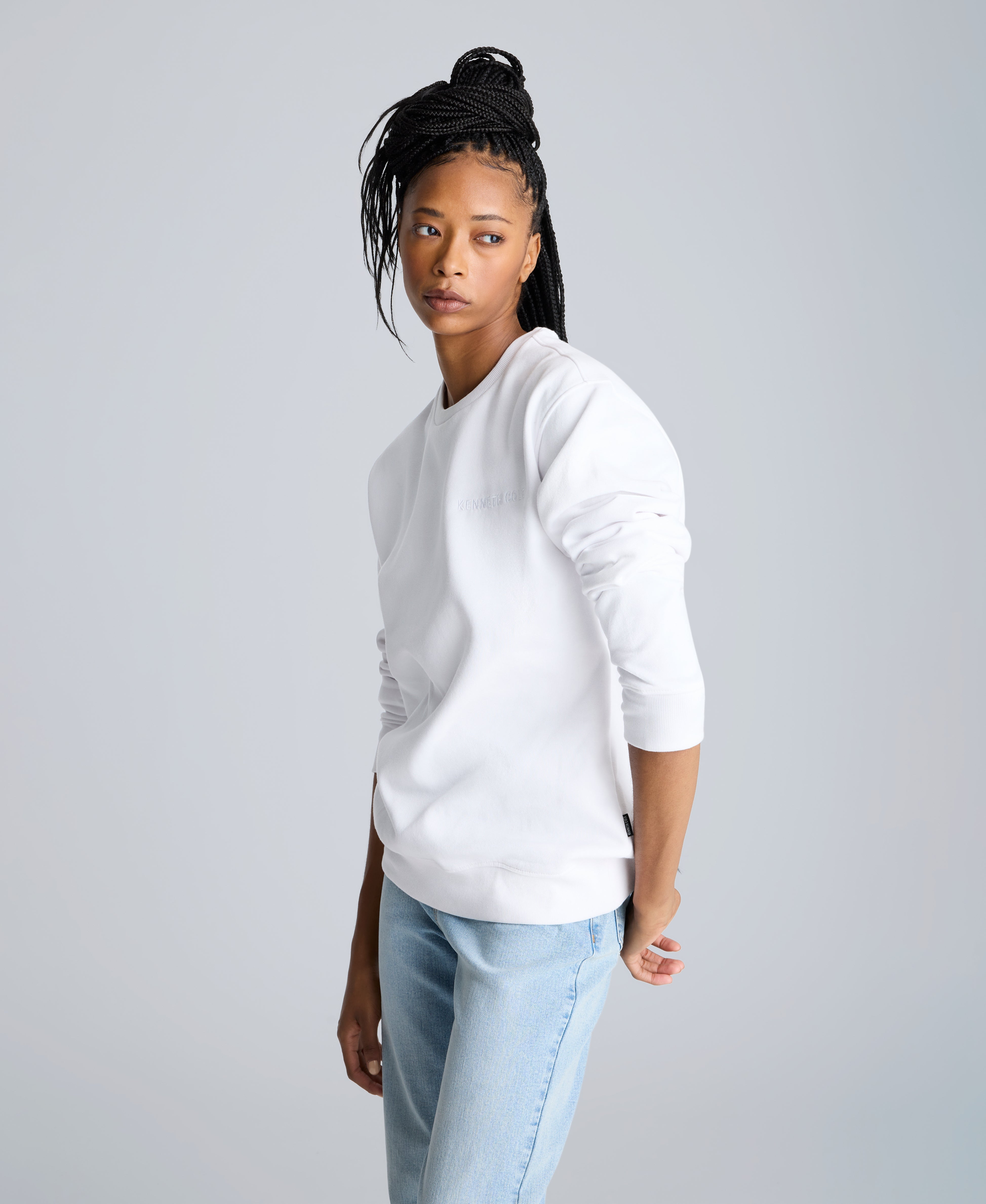 Kenneth Cole Shop Kenneth Cole Logo Sweatshirt White | Exclusive Pullover | WHITE