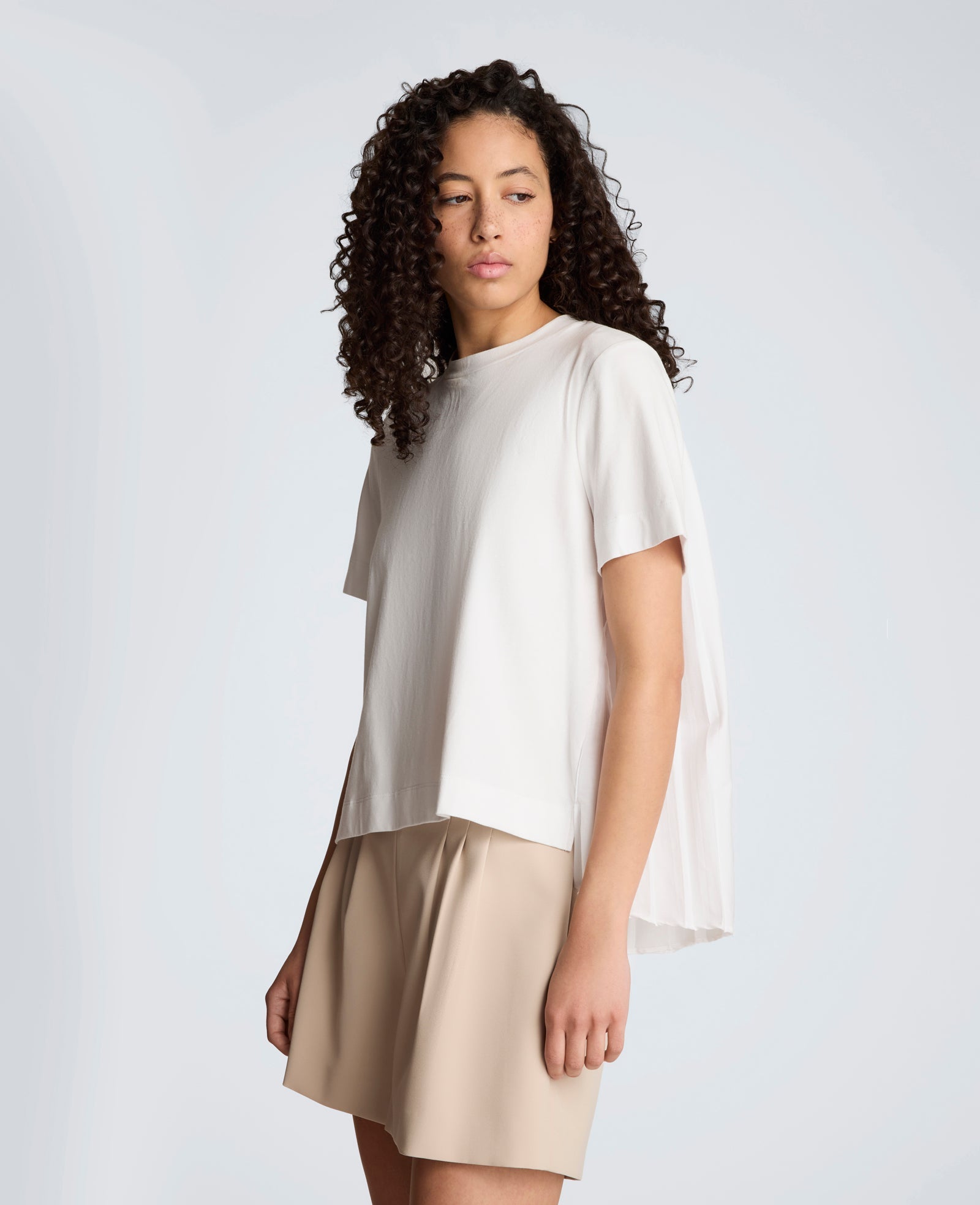 Kenneth Cole Pleated Asymmetrical Hem Tee – Pure White | Kenneth Cole | PURE WHITE
