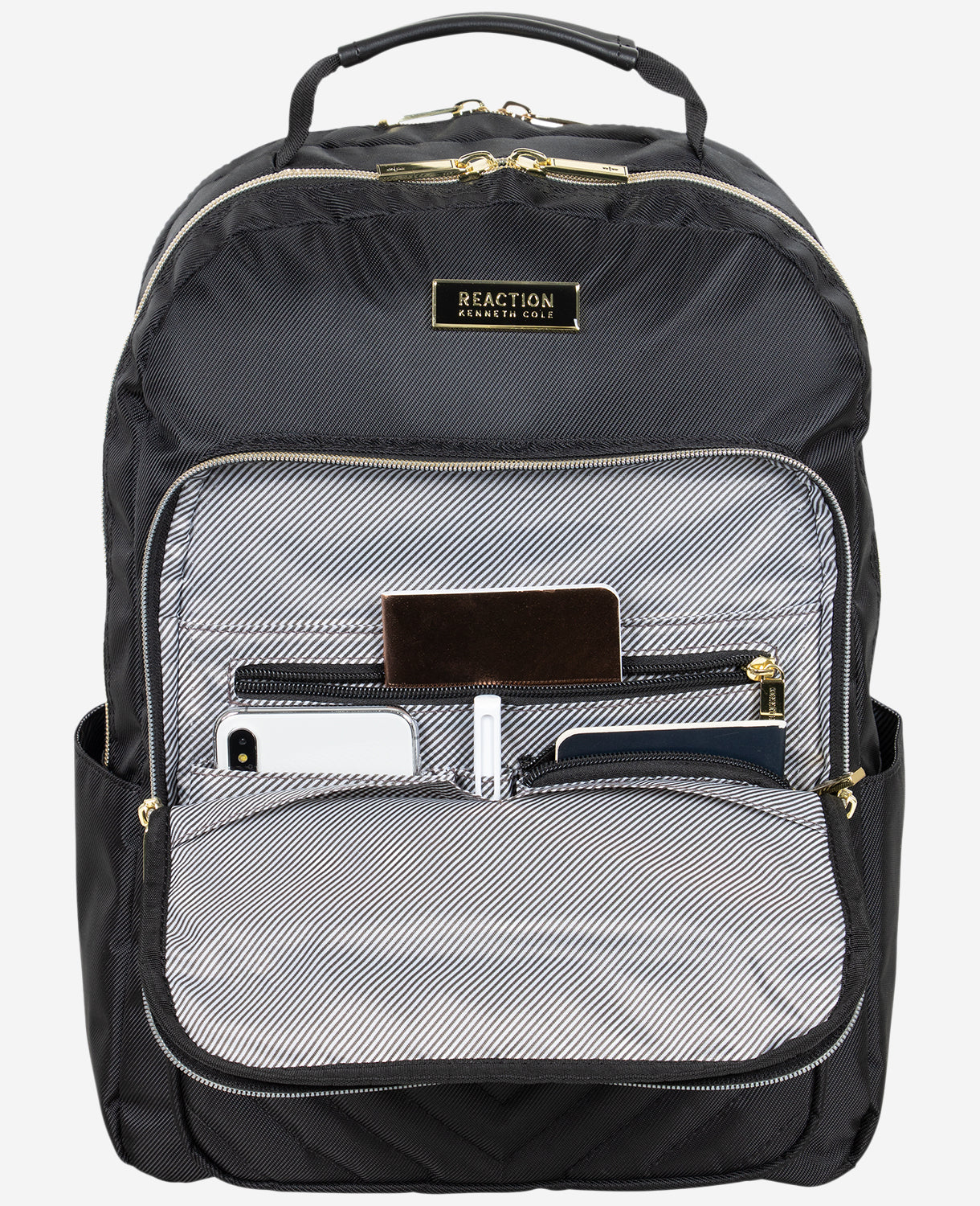Kenneth Cole Shop Quilted 15.6" Laptop Backpack – Chelsea Chevron, Black | KC | BLACK