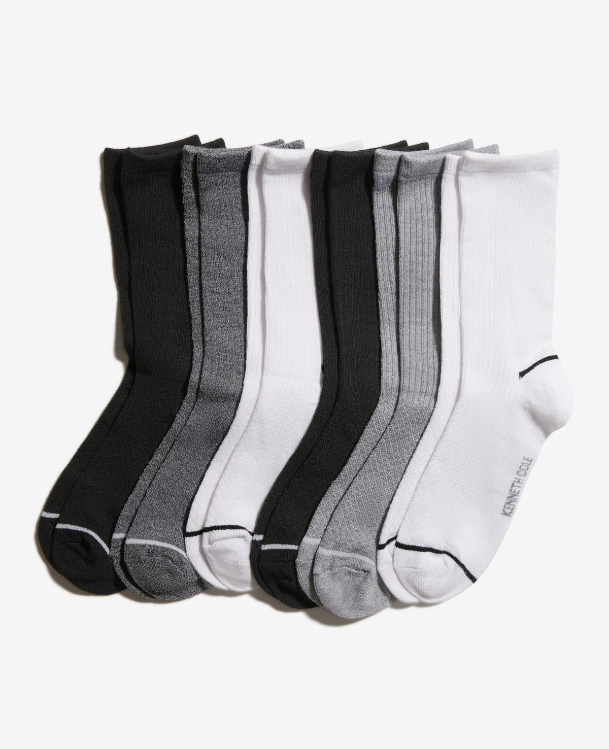 Kenneth Cole Diamond Texture Crew Socks 6-Pack – White | Kenneth Cole | WHITE