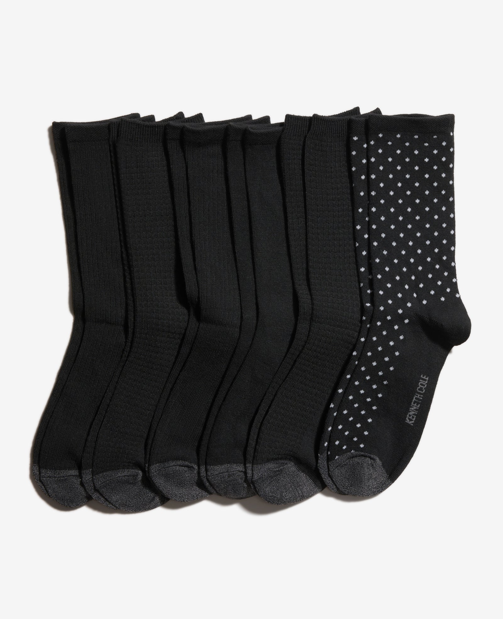 Kenneth Cole Shop Tiny Dot Crew Socks 6-Pack Black | Kenneth Cole | BLACK