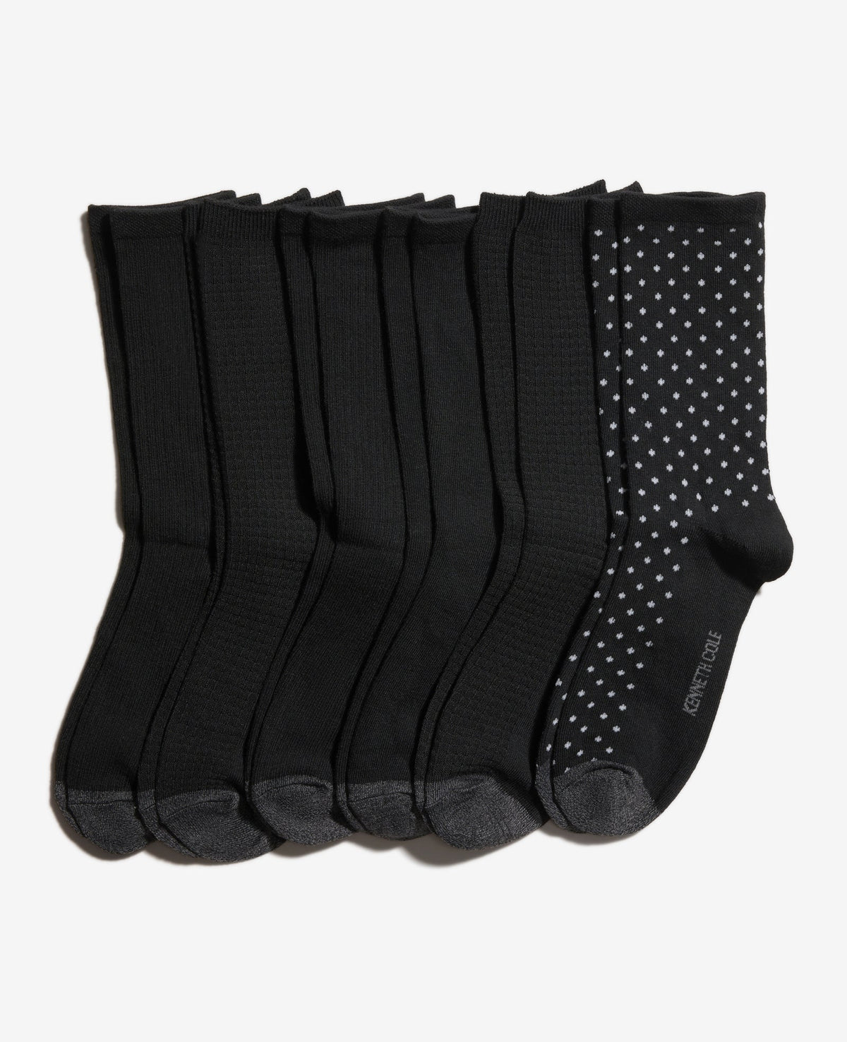 Kenneth Cole Shop Tiny Dot Crew Socks 6-Pack Black | Kenneth Cole | BLACK