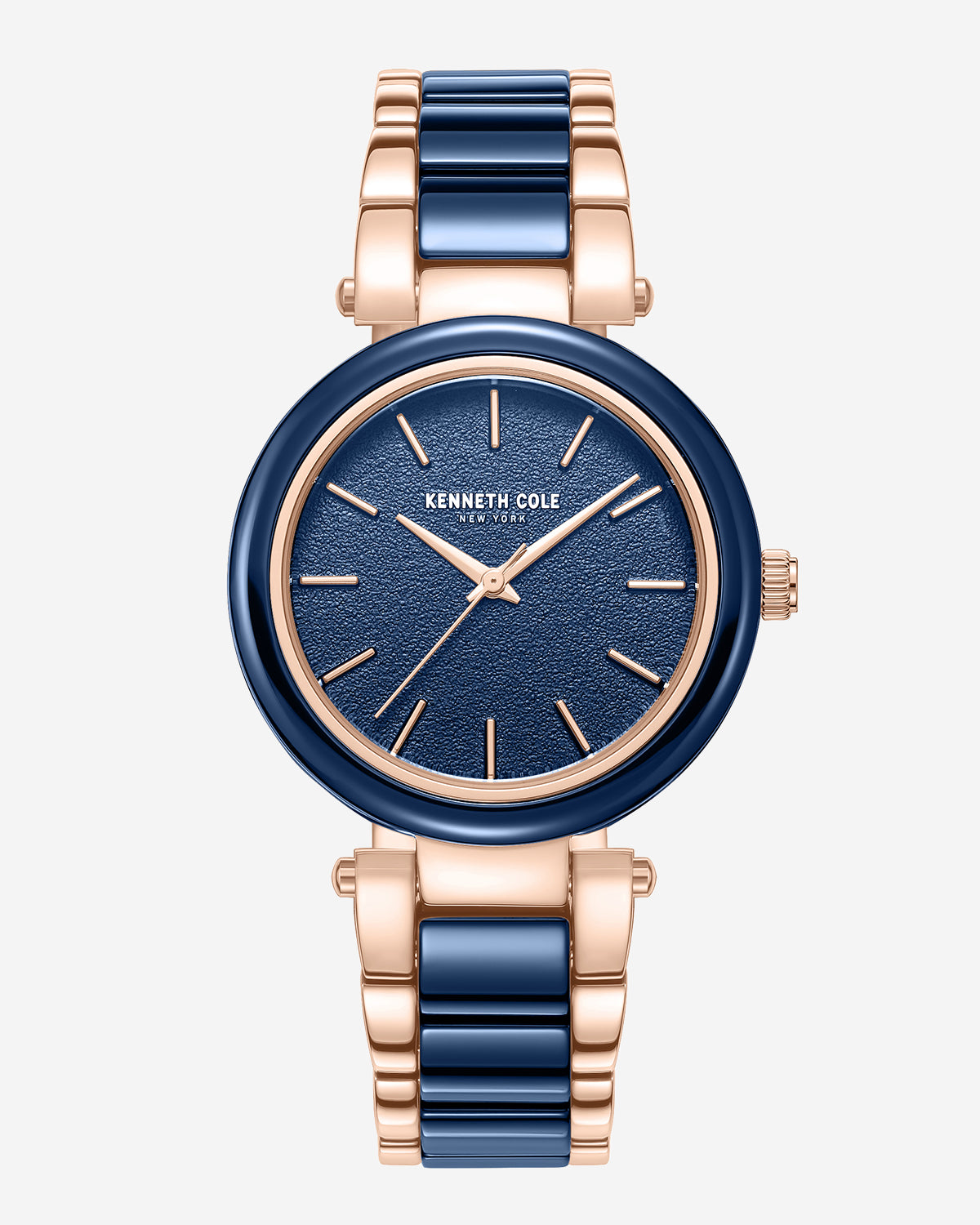 Kenneth Cole Shop Women’s Two-Tone Blue Ceramic Bracelet Watch | KC | BLUE / ROSE GOLD