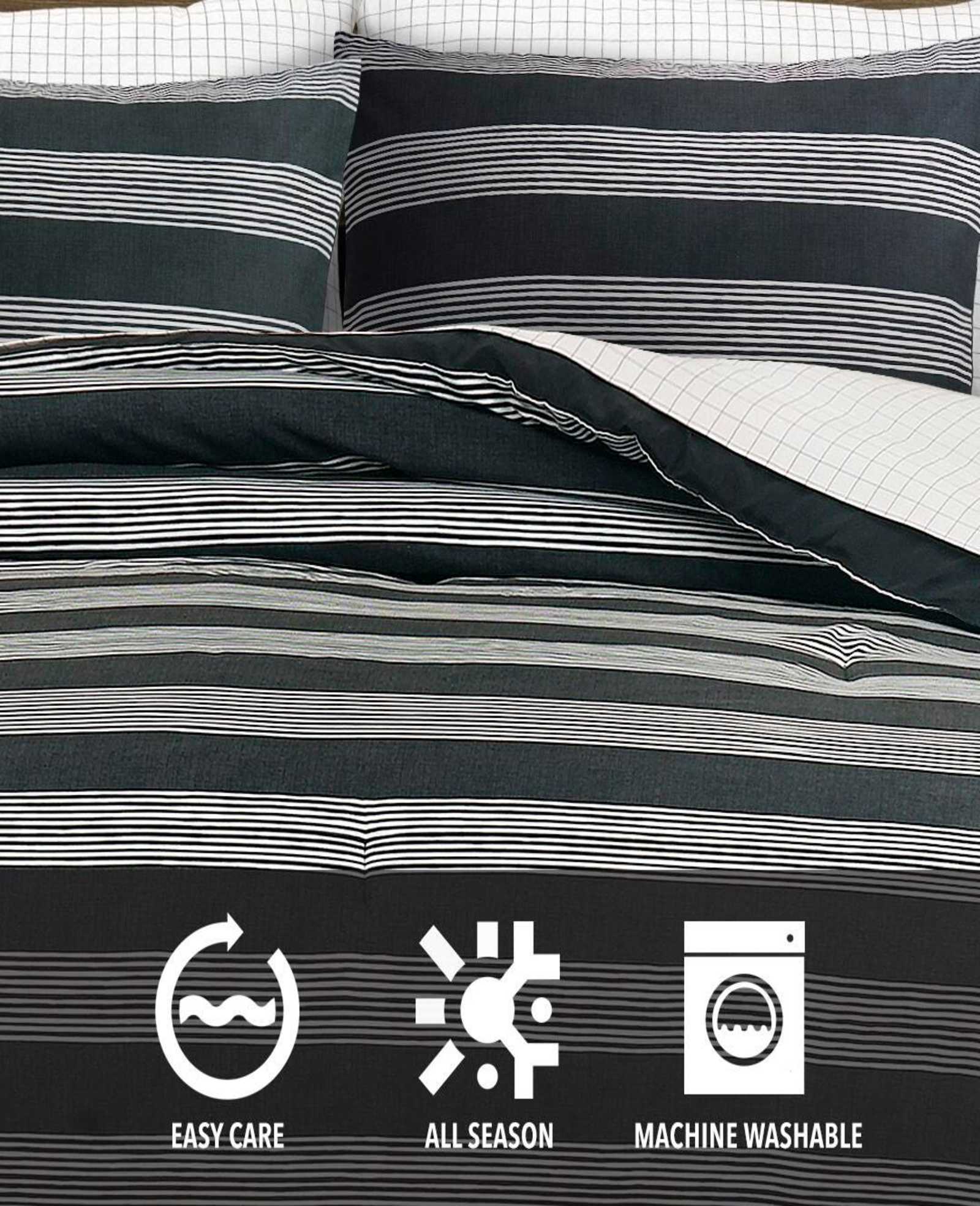 Kenneth Cole Banded Stripe Textured Comforter Set | CHARCOAL