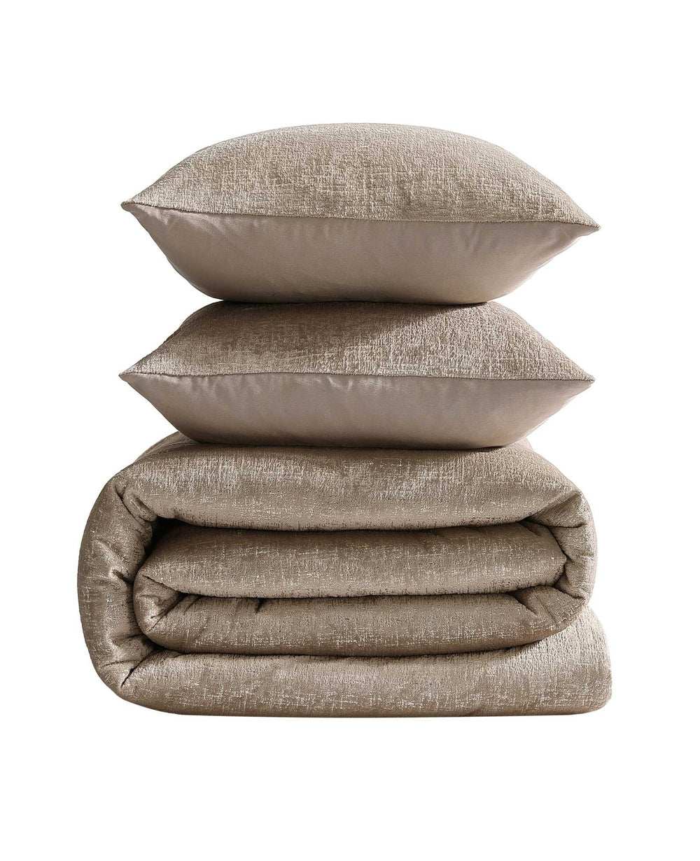 Kenneth Cole Banks Natural Comforter-Sham Set | BROWN