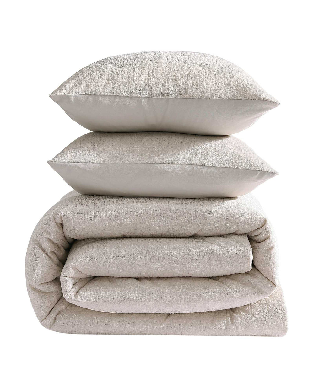 Kenneth Cole Banks Natural Comforter-Sham Set | IVORY