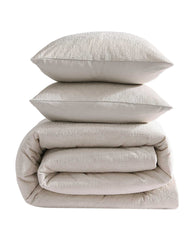 Kenneth Cole Banks Natural Comforter-Sham Set | IVORY