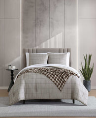 Kenneth Cole Holden Grid Comforter Set | BROWN