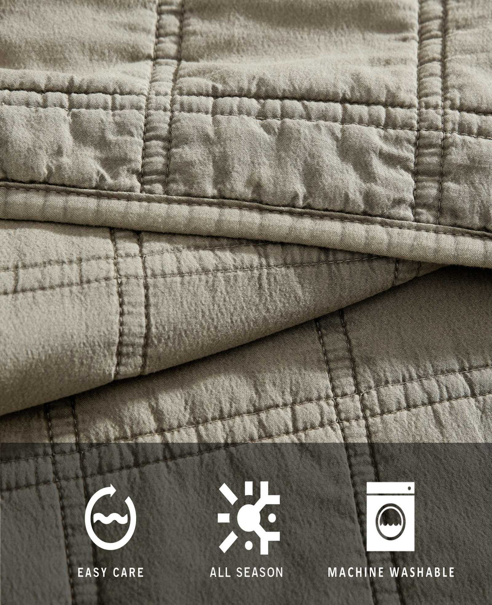 Kenneth Cole Stonewashed Quilt Set | BROWN