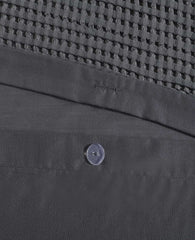 Kenneth Cole Solid Waffle Duvet Set | CHARCOAL
