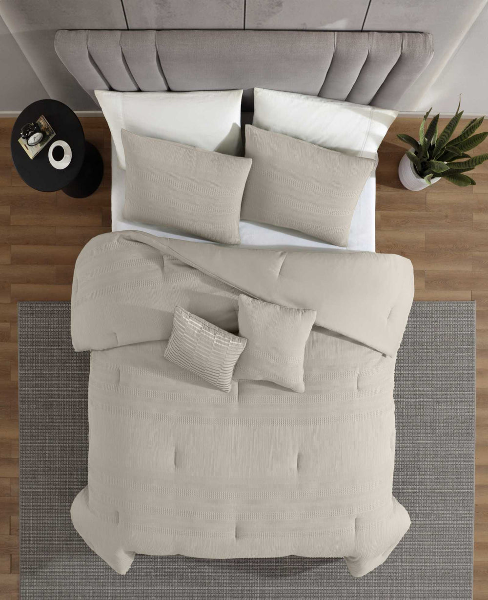 Kenneth Cole Variegated Waffle Comforter Set | BEIGE