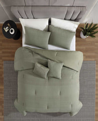 Kenneth Cole Variegated Waffle Comforter Set | GREEN