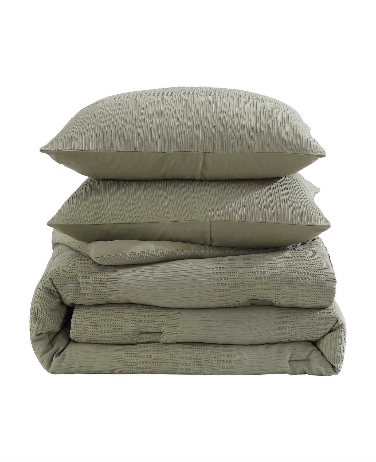Kenneth Cole Variegated Waffle Comforter Set | GREEN