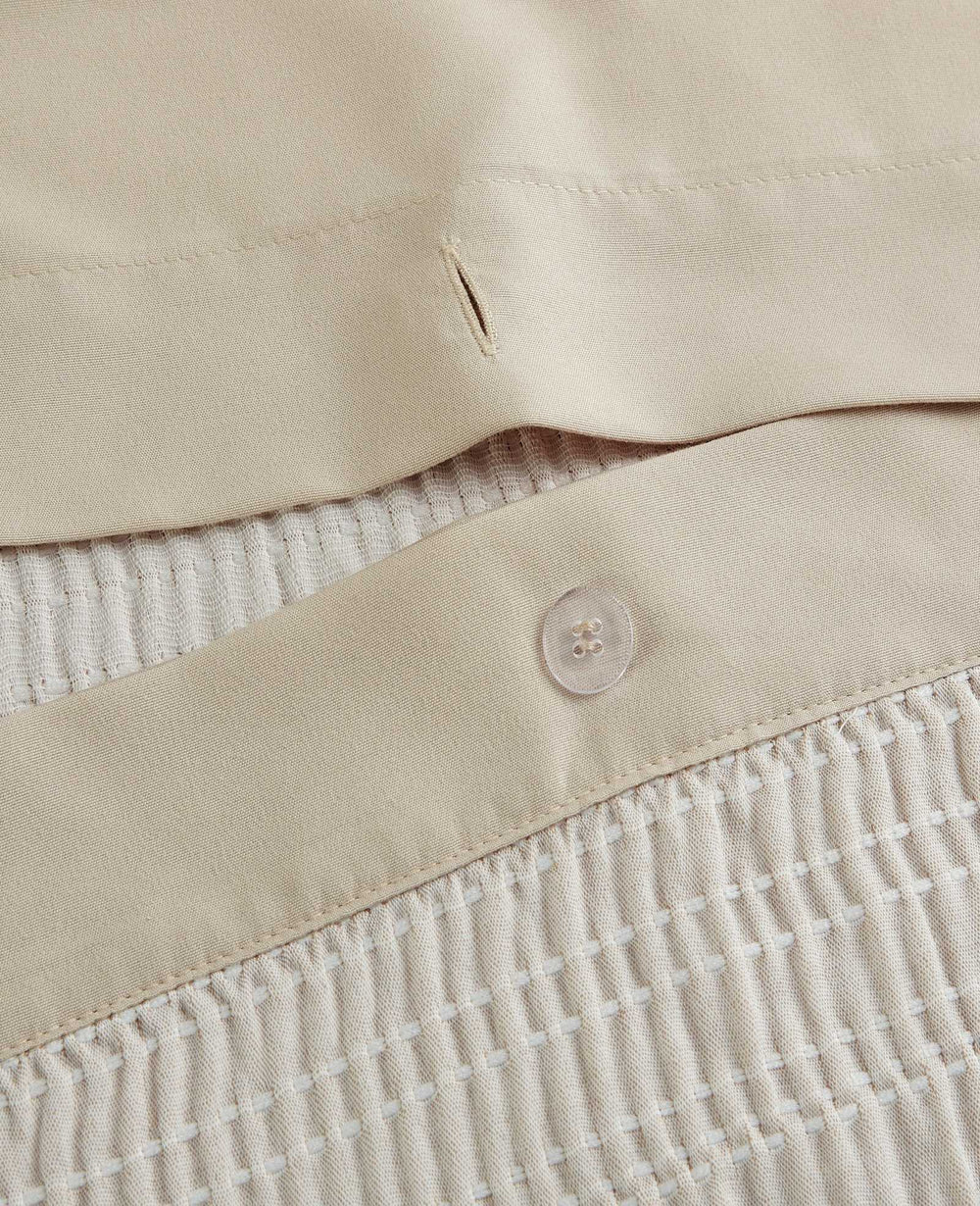 Kenneth Cole Stitched Gauze Duvet Set | BEIGE